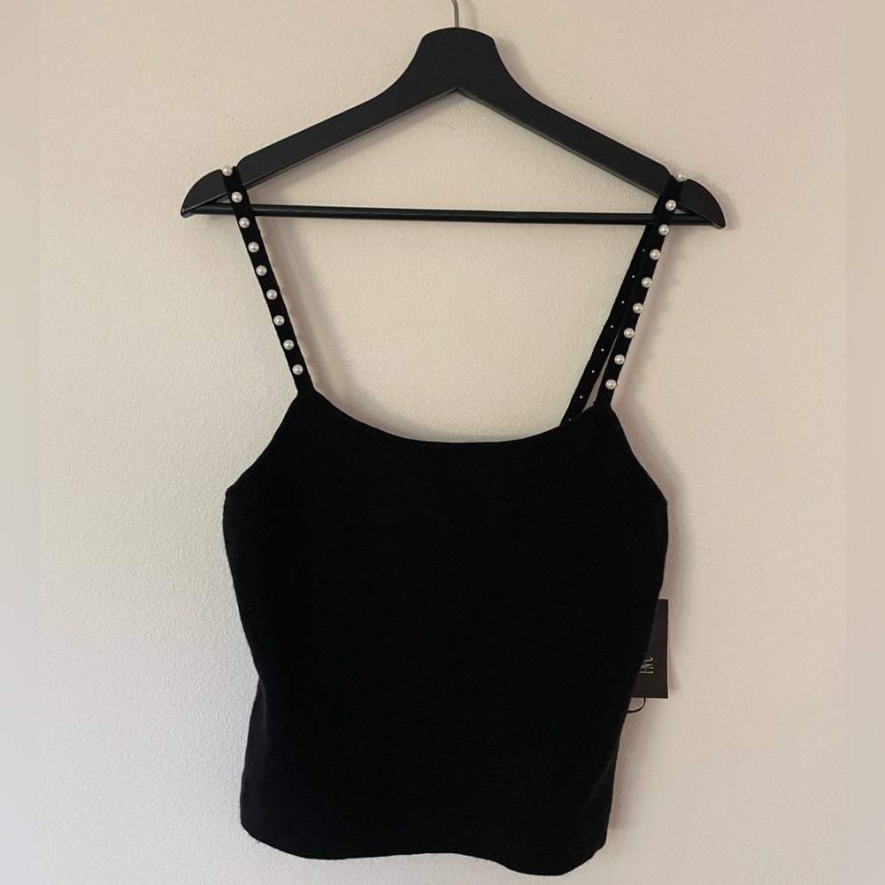 INC INTERNATIONAL CONCEPTS EMBELLISHED STRAP CAMISOLE DEEP BLACK XL